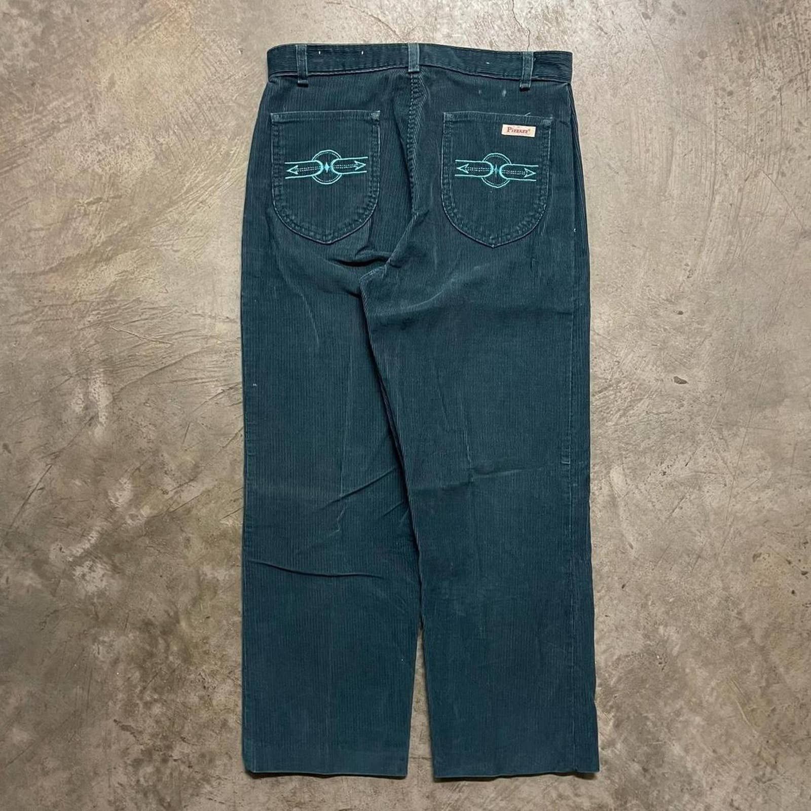 Vintage Vintage 1980s Turquoise Corduroy Casual Fit Pants Womens 16 Size 38" / US 16 / IT 52 - 1 Preview