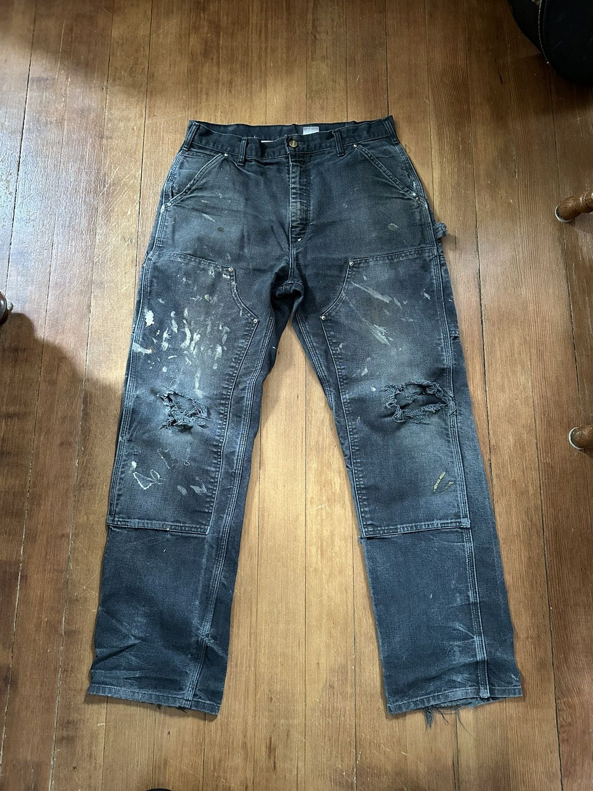 Carhartt × Vintage Carhartt vintage thrashed faded work pants Size US 33 - 1 Thumbnail