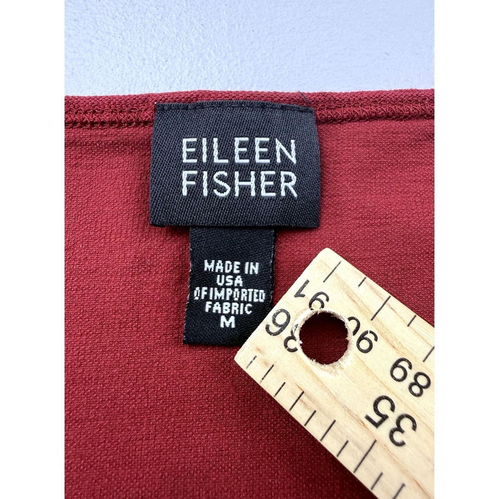 Eileen Fisher Eileen Fisher Tank Top Womens M Red Scoop Neck Cap Sleeve Jersey Basic Size M / US 6-8 / IT 42-44 - 3 Thumbnail