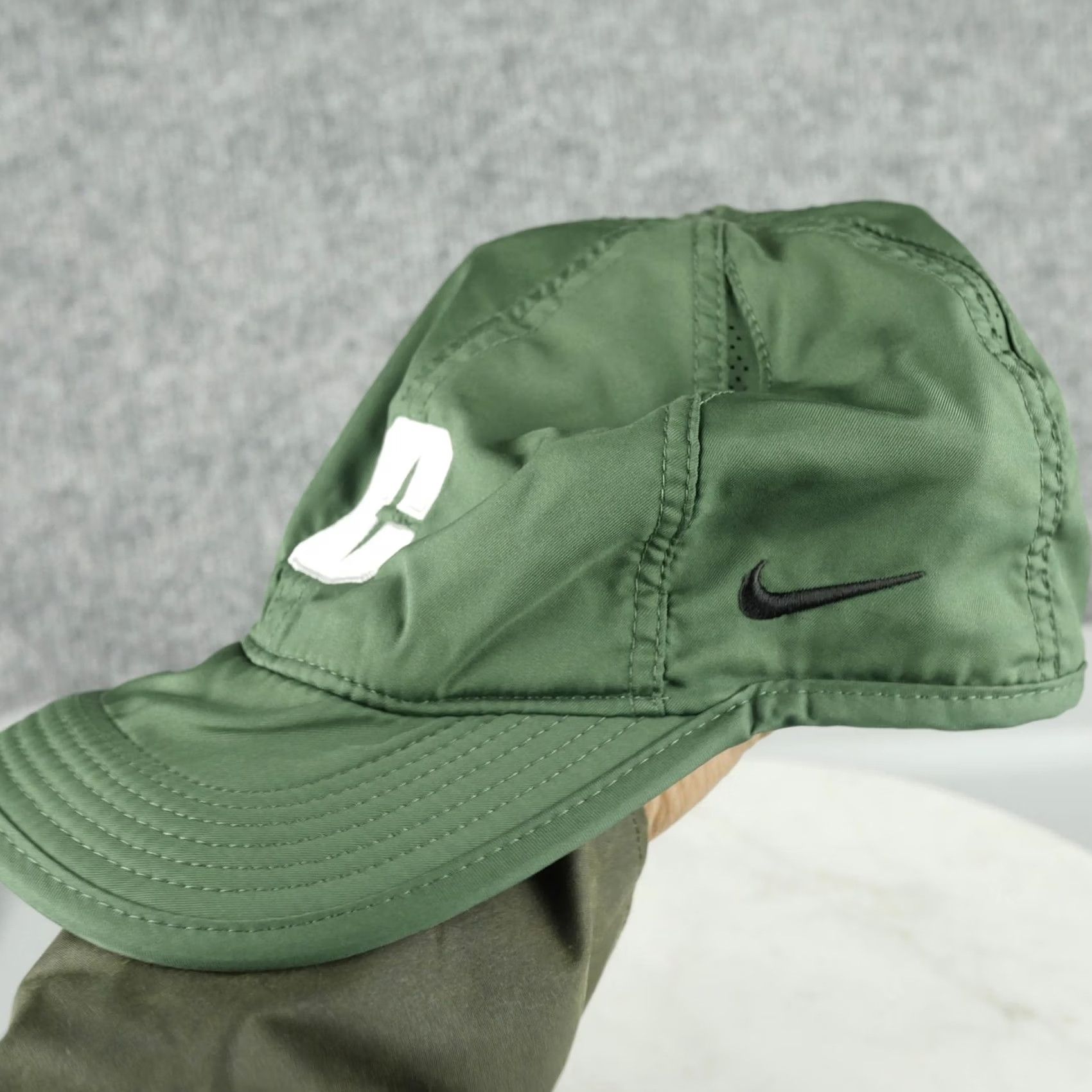 Nike Nike Featherlight Hat Cap Strap Back Mens One Size Green C Logo Dri-FIT Running Size ONE SIZE - 3 Thumbnail