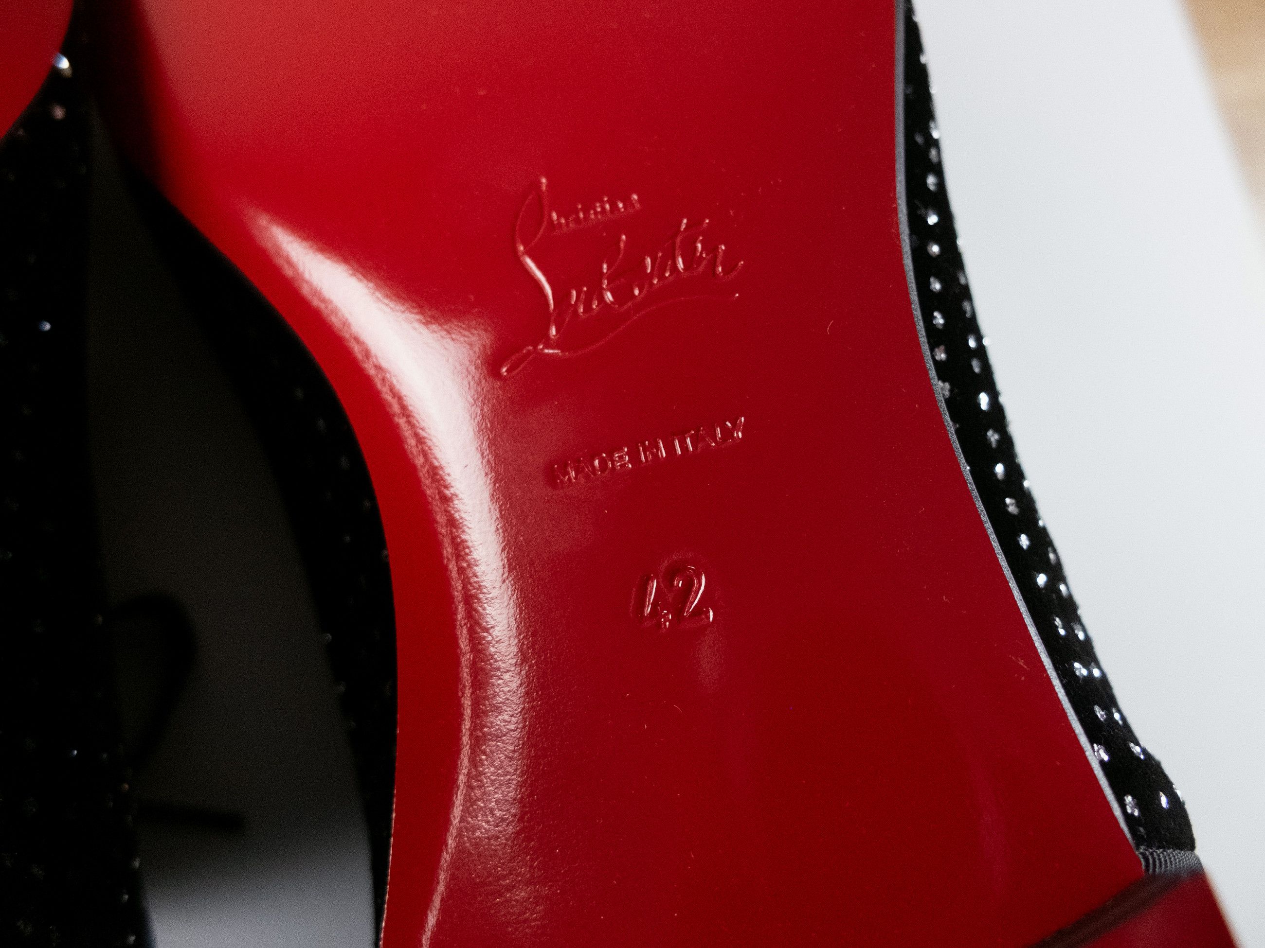 Christian Louboutin CHRISTIAN LOUBOUTIN Greggy Chick black studded velvet shoes Size US 9 / EU 42 - 8 Thumbnail