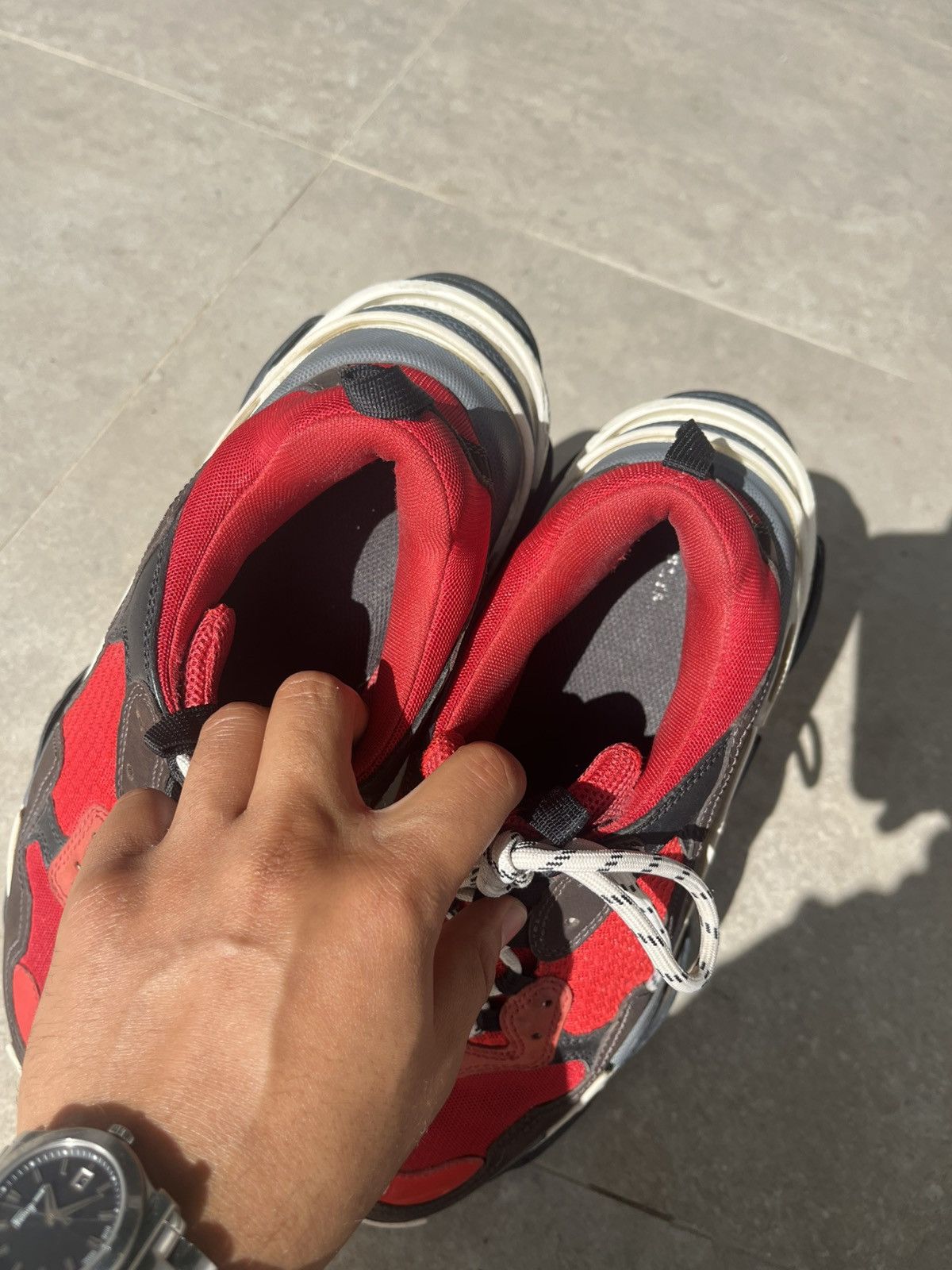 Balenciaga Balenciaga Triple S Red Black ‘Bred’ (Pre-Distressed) 2018 Size US 10 / EU 43 - 5 Thumbnail