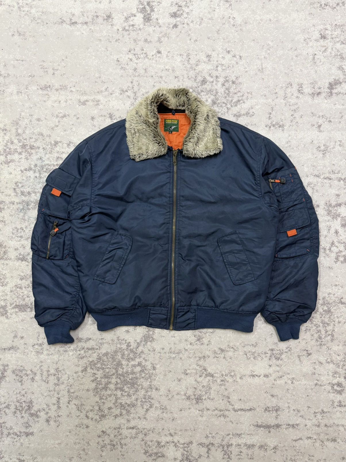 Vintage Fire fox world island faux fur bomber jacket Size US XL / EU 56 / 4 - 3 Thumbnail