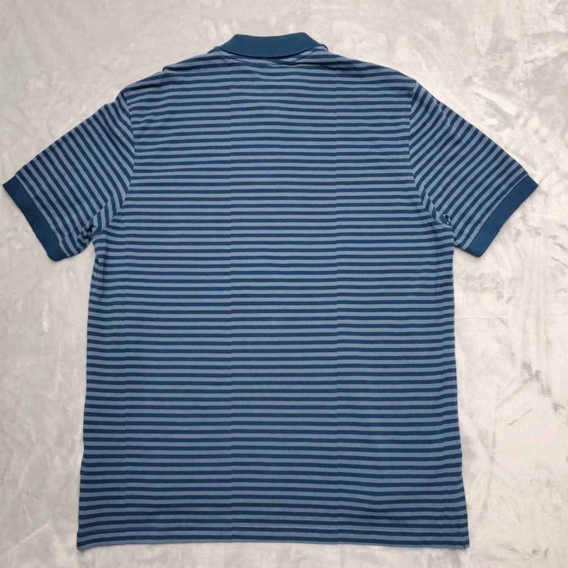 Merona Merona Shirt Men XL Blue Striped Polo Short Sleeve 100% Cotton Classic Casual Golf Walking Mens Size US XL / EU 56 / 4 - 5 Thumbnail
