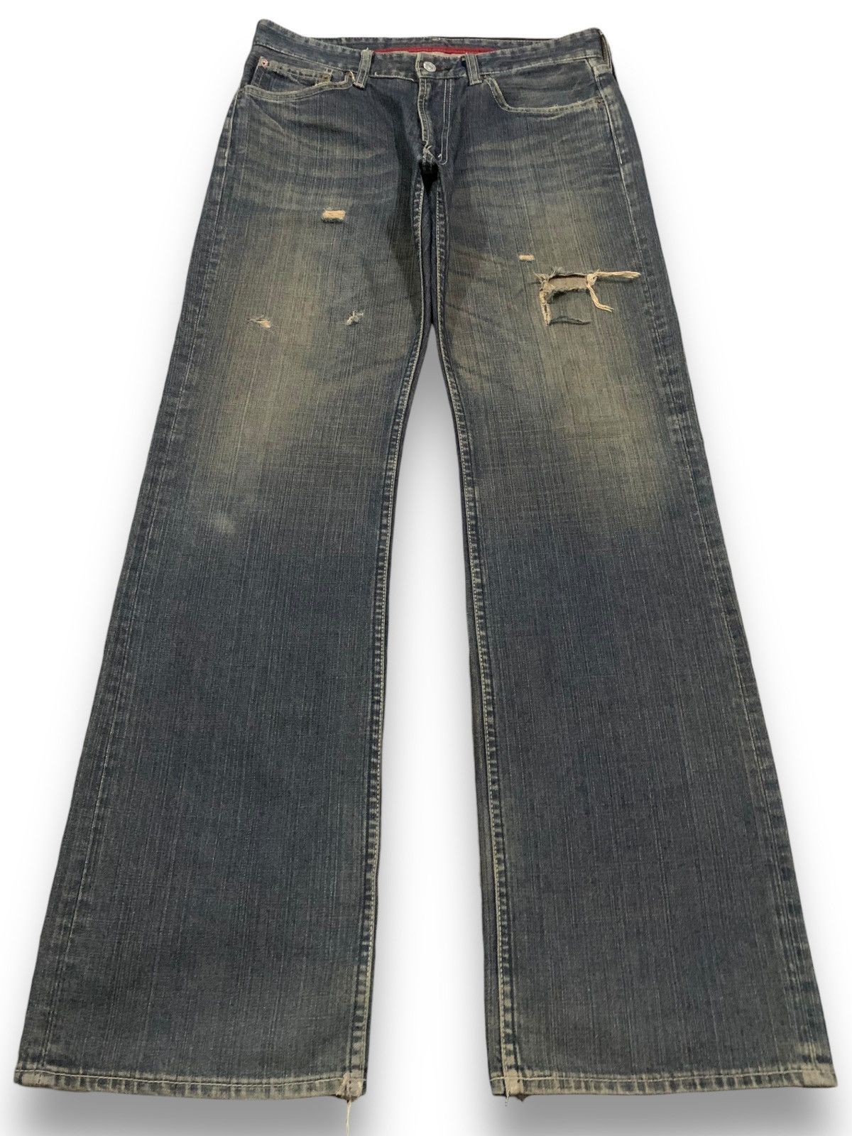 Japanese Brand Vintage Bobson Mud Wash Baggy Distressed Grunge Jeans Size US 32 / EU 48 - 1 Thumbnail