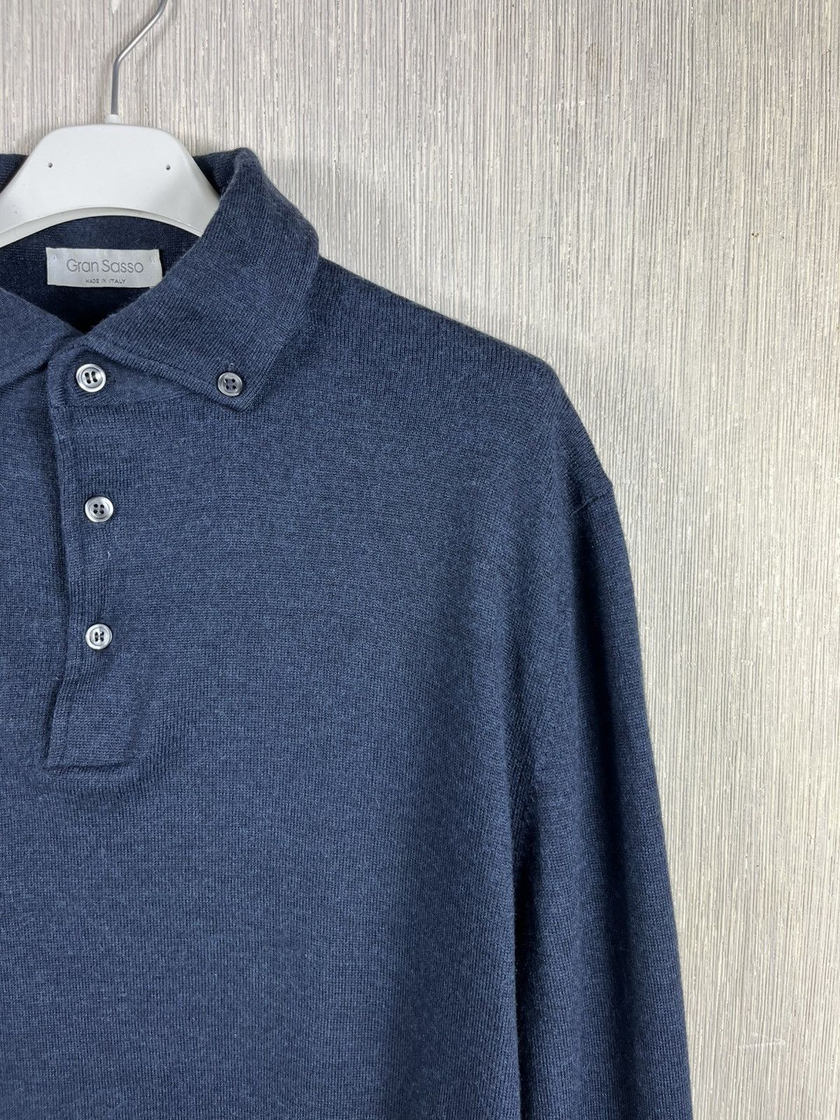 Gran Sasso Gran Sasso virgin wool polo button up sweater Size US XL / EU 56 / 4 - 4 Thumbnail