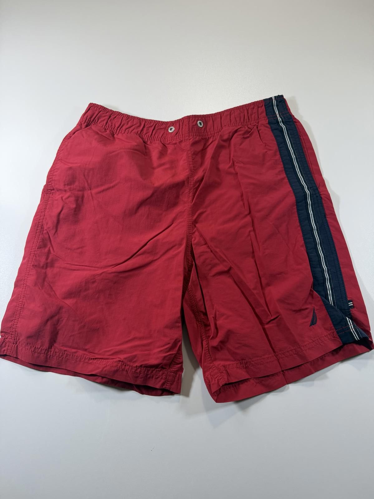 Nautica Nautica Red Swim Shorts with Side Stripe M Size US 34 / EU 50 - 2 Thumbnail