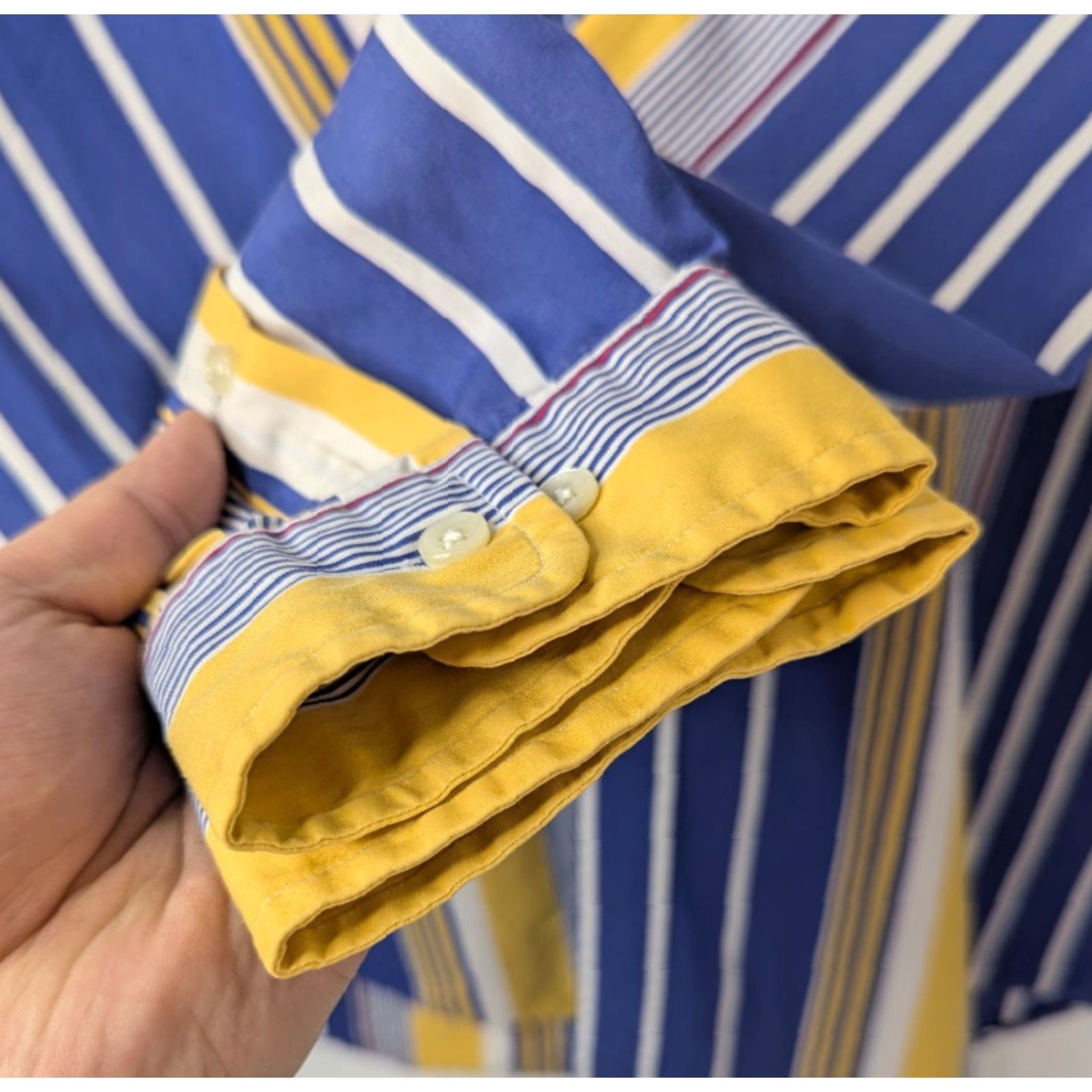 Ralph Lauren Ralph Lauren Shirt XL Classic Fit Button-Down Striped Cotton Blue Yellow Casual Men Size US XL / EU 56 / 4 - 5 Thumbnail
