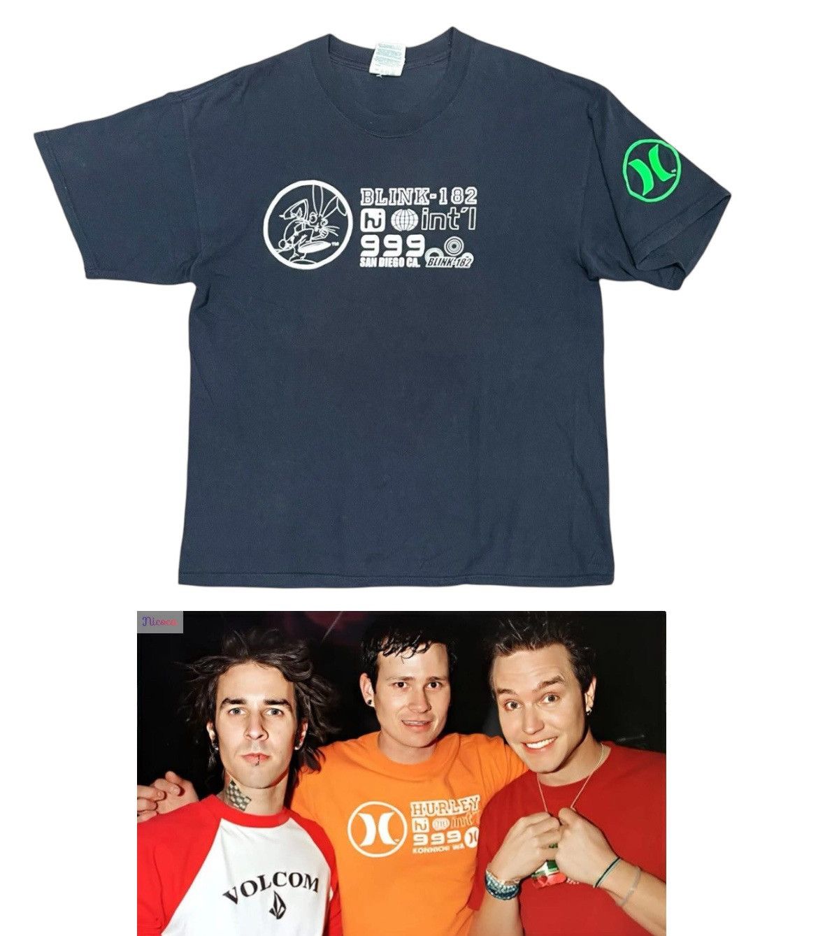 Vintage Blink 182 Rabbit X Hurley Streetwear Size L Tee