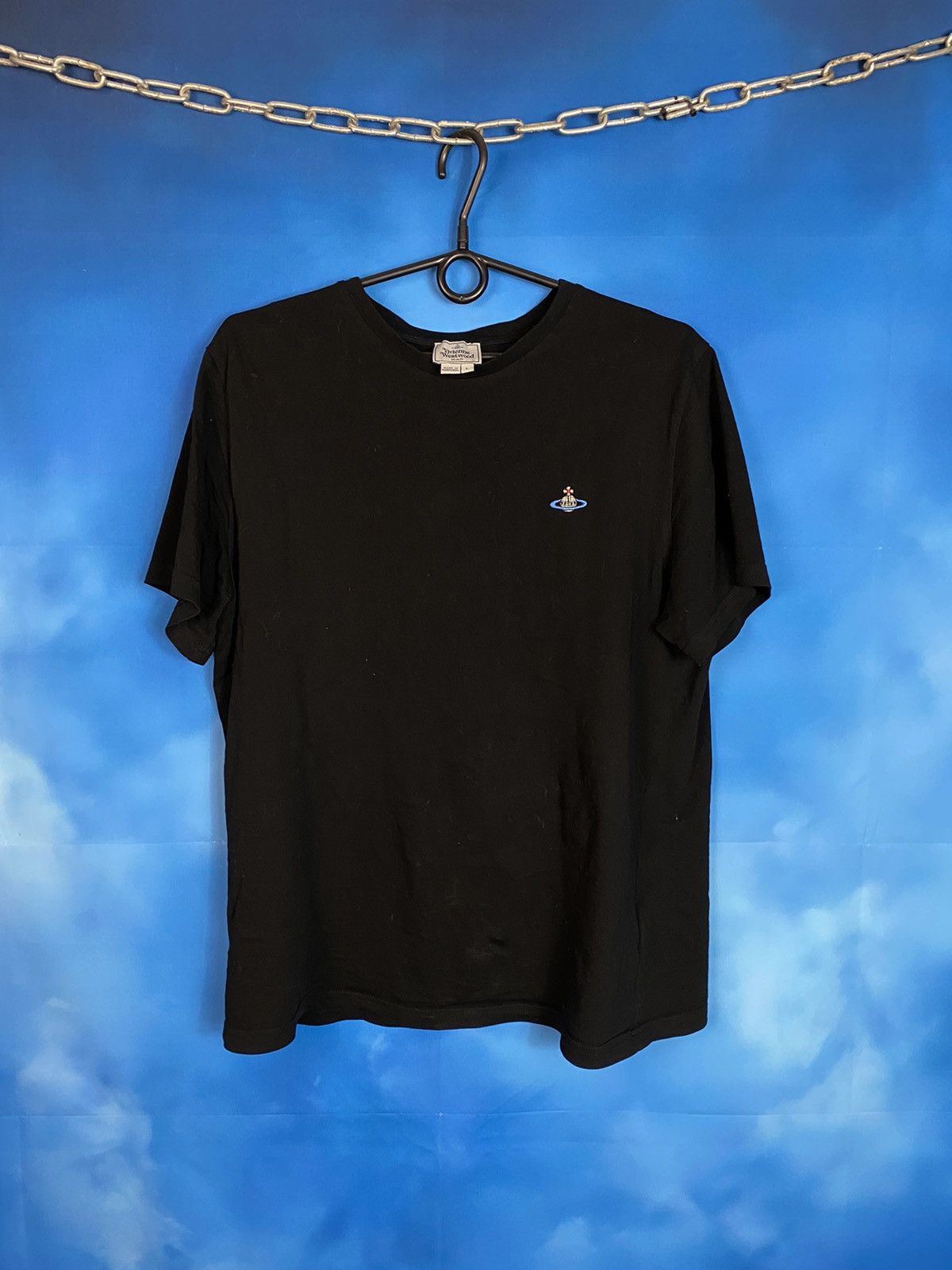 Vivienne Westwood 💥Vivienne Westwood black embroidered logo tee shirt Size US L / EU 52-54 / 3 - 1 Thumbnail