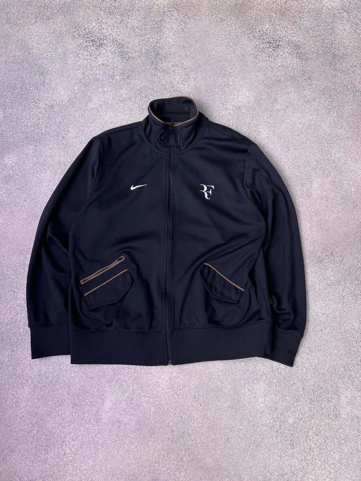 Nike × Vintage Vintage Nike Roger Federer U.S Open 2010 Navy Tennis Jacket Size US XXL / EU 58 / 5 - 1 Thumbnail