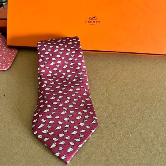 Hermes Hermes 5563MA Counting Sheep Printed Silk Tie Size ONE SIZE - 1 Thumbnail