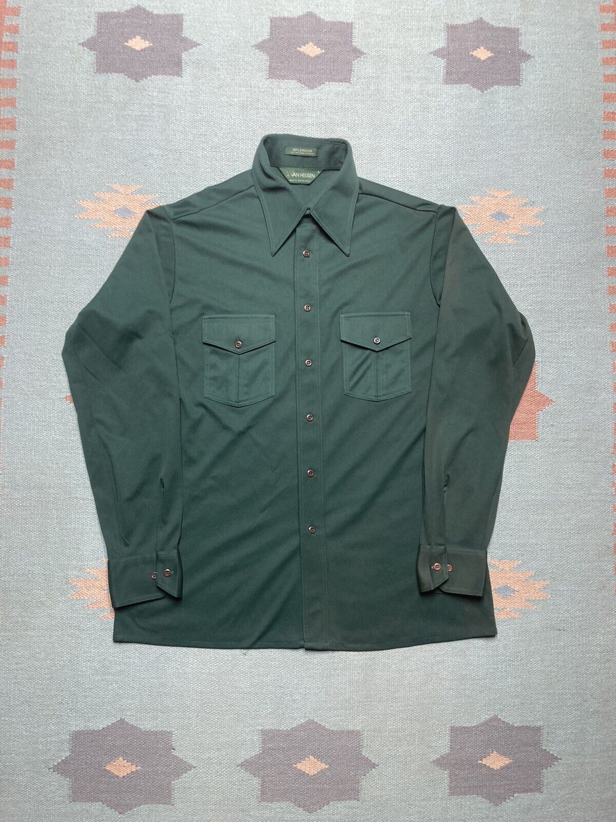 Van Heusen × Vintage VTG 70s shirt Van Heusen splendor disco dagger collar large Size US L / EU 52-54 / 3 - 1 Thumbnail