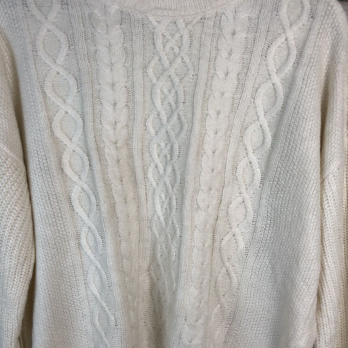 Aran Isles Knitwear × GU × Homespun Knitwear GU White aran isle cable Knitwear #A842 Size US L / EU 52-54 / 3 - 9 Thumbnail