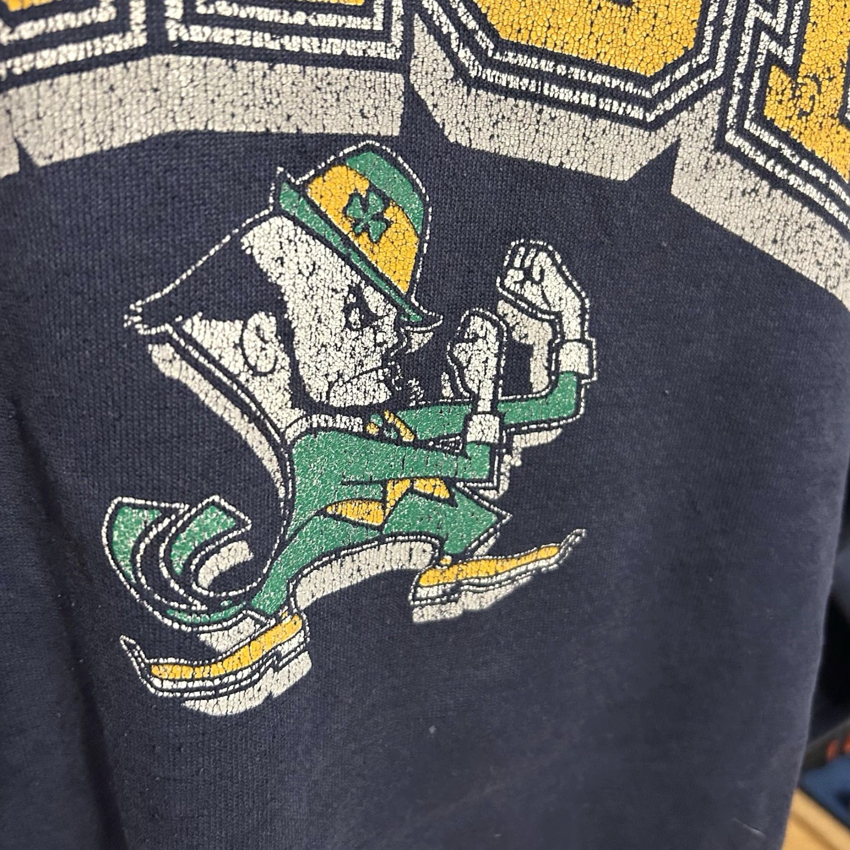 Logo 7 VINTAGE Notre Dame Fighting Irish Sweatshirt Logo 7 Men XL Fits Large Blue Crew Neck Pullover Long Sleeve Чер Size US L / EU 52-54 / 3 - 4 Thumbnail