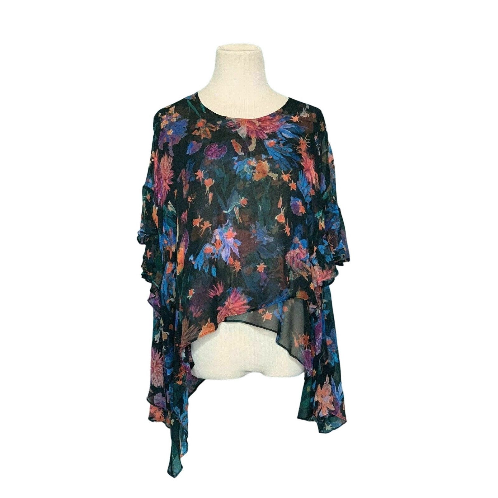 Iro IRO Floral Ruffled asymmetrical Tunic Blouse Top size 40 - 8 Size M / US 6-8 / IT 42-44 - 1 Thumbnail