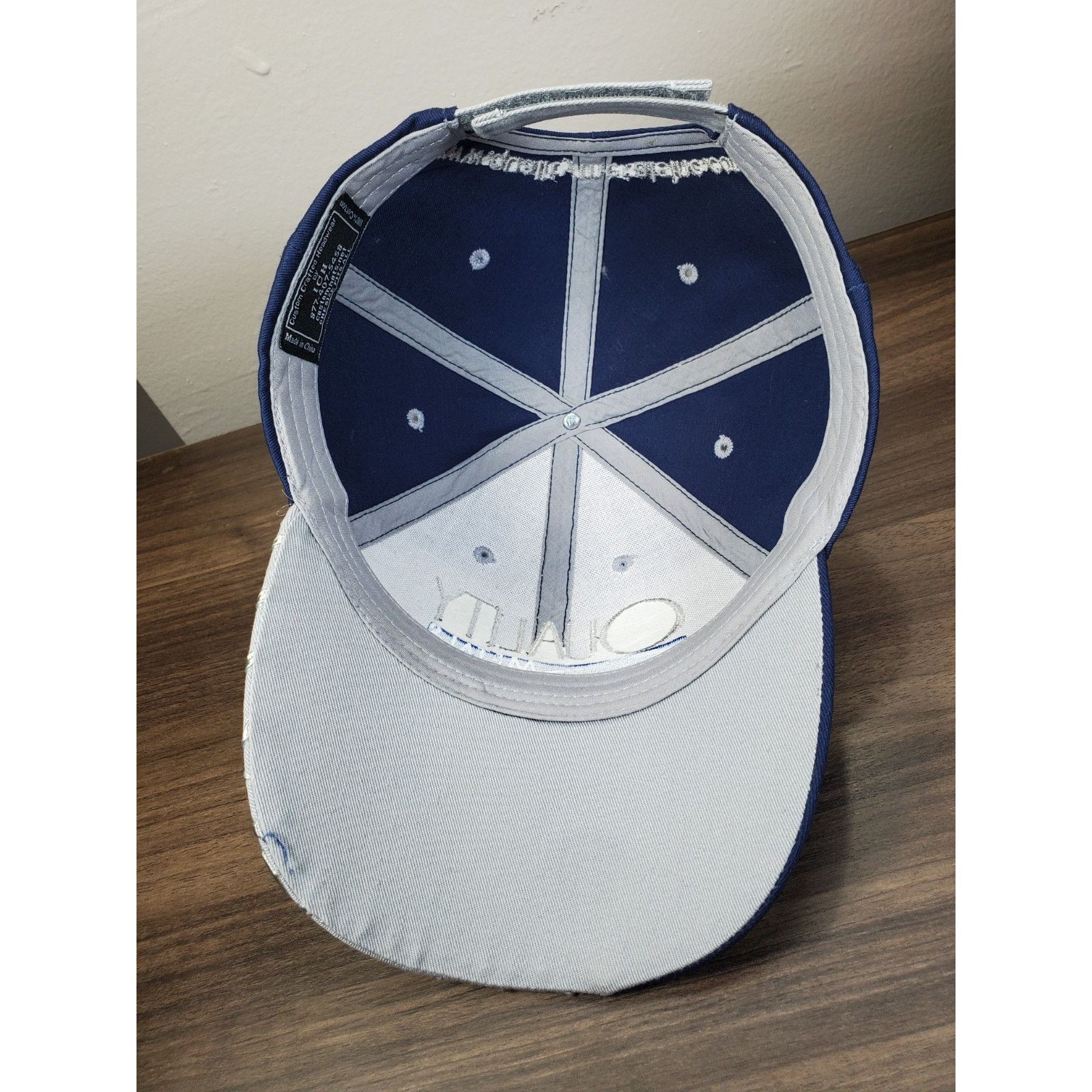 Vintage QUALITY METALS Hat Diamond Plate Baseball Cap Blue & Chrome Size ONE SIZE - 9 Thumbnail