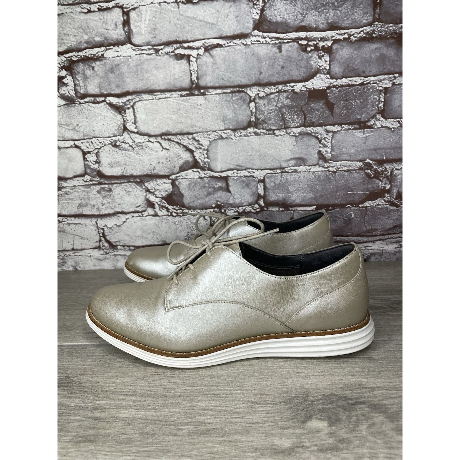 Cole Haan Cole Haan Original Grand Pearl Metallic Oxfords Shoes Women Size US 8 / IT 38 - 1 Thumbnail