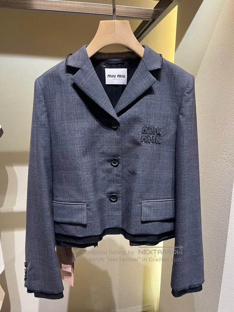 Miu Miu 40 Light denim blue suit jacket