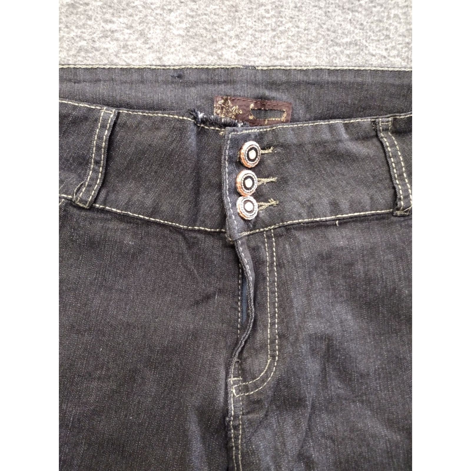 Vintage Unbranded Women's 3 Button Dark Wash Skinny Jeans Size 23/24 Size 40" / US 18 - 4 Thumbnail