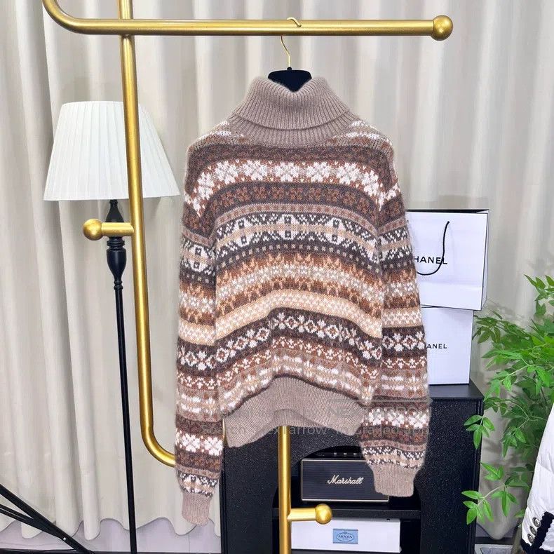 Loro Piana Loro Piana 24FW Fair Isle High-Neck Sweater Size XS / US 0-2 / IT 36-38 - 9 Thumbnail