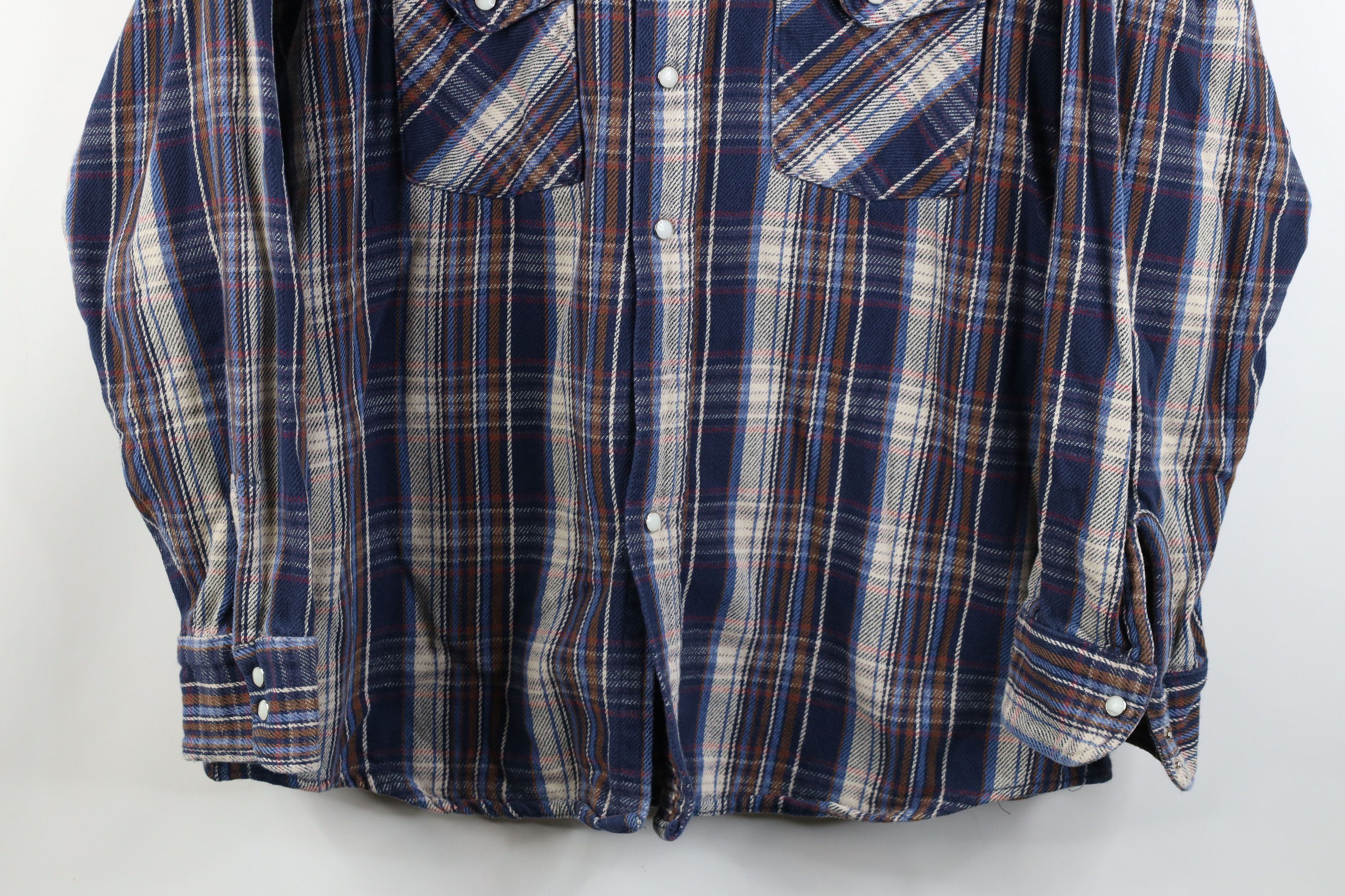 Vintage Vintage 90s Streetwear Flannel Western Snap Button Shirt USA Size US XL / EU 56 / 4 - 3 Thumbnail