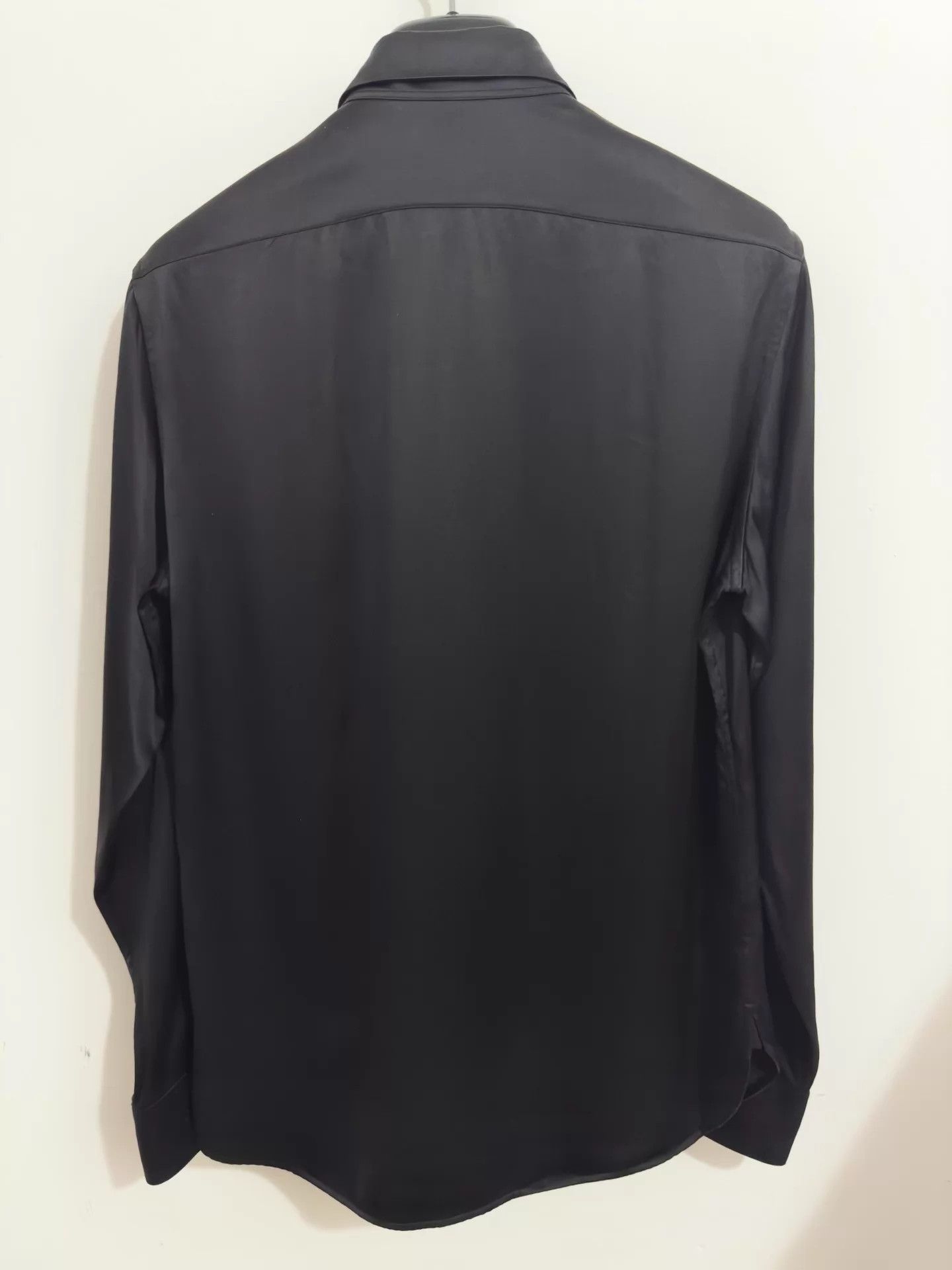 Saint Laurent Paris Saint Laurent 23FW Satin Silk Black Panther Shirt 37 XS Size US XS / EU 42 / 0 - 4 Thumbnail