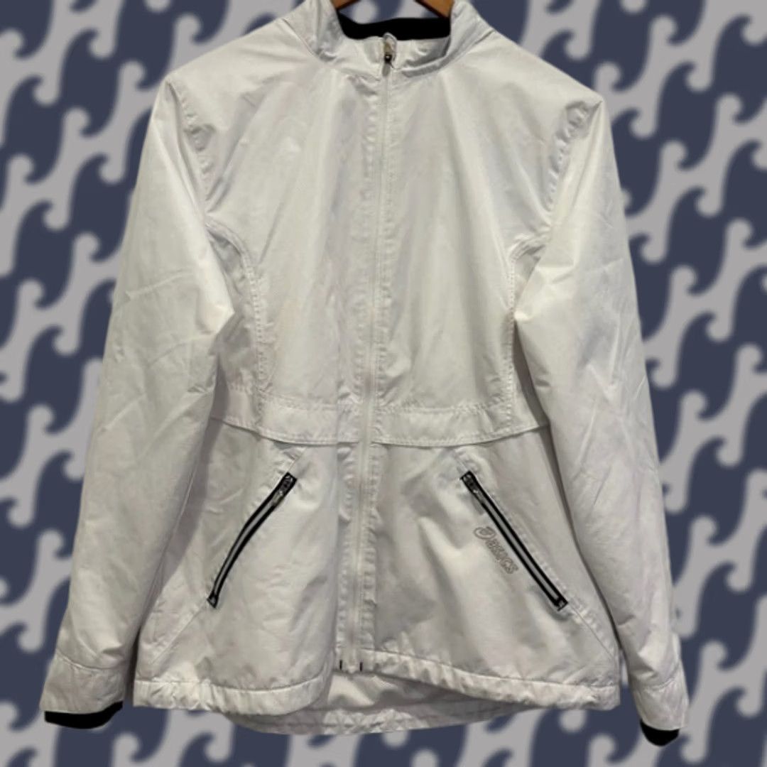 Asics ASICS Women's Lightweight Windbreaker Athletic Active Jacket White L Full Zip Size L / US 10 / IT 46 - 1 Thumbnail