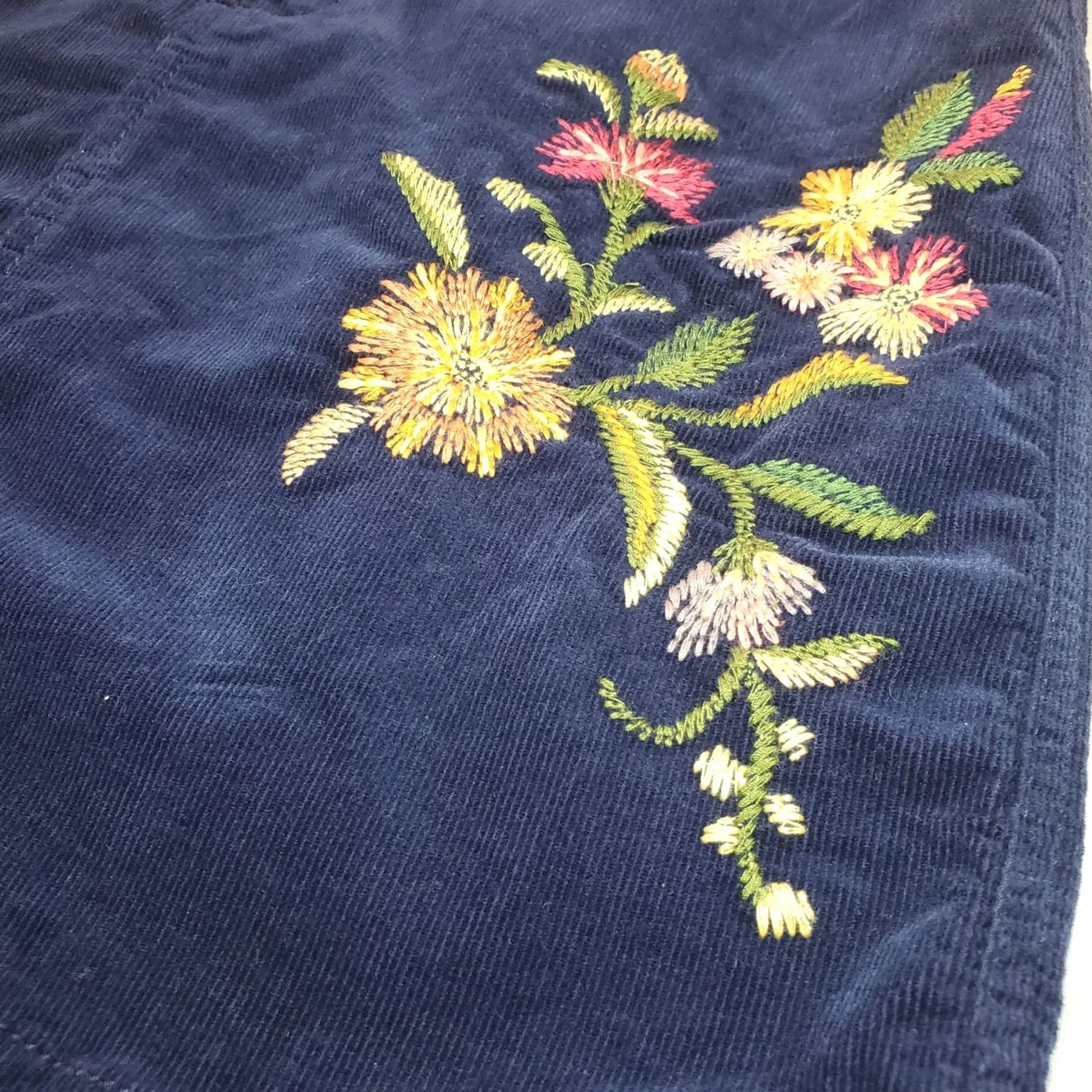 Mossimo Vintage Mossimo Y2K Blue Corduroy Embroidered Mini Skirt Sz 4 Boho Hippie Fall Size 27" / US 4 / IT 40 - 3 Thumbnail
