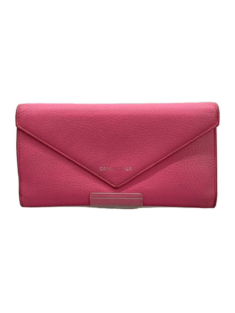 Balenciaga Leather Long Wallet Pink