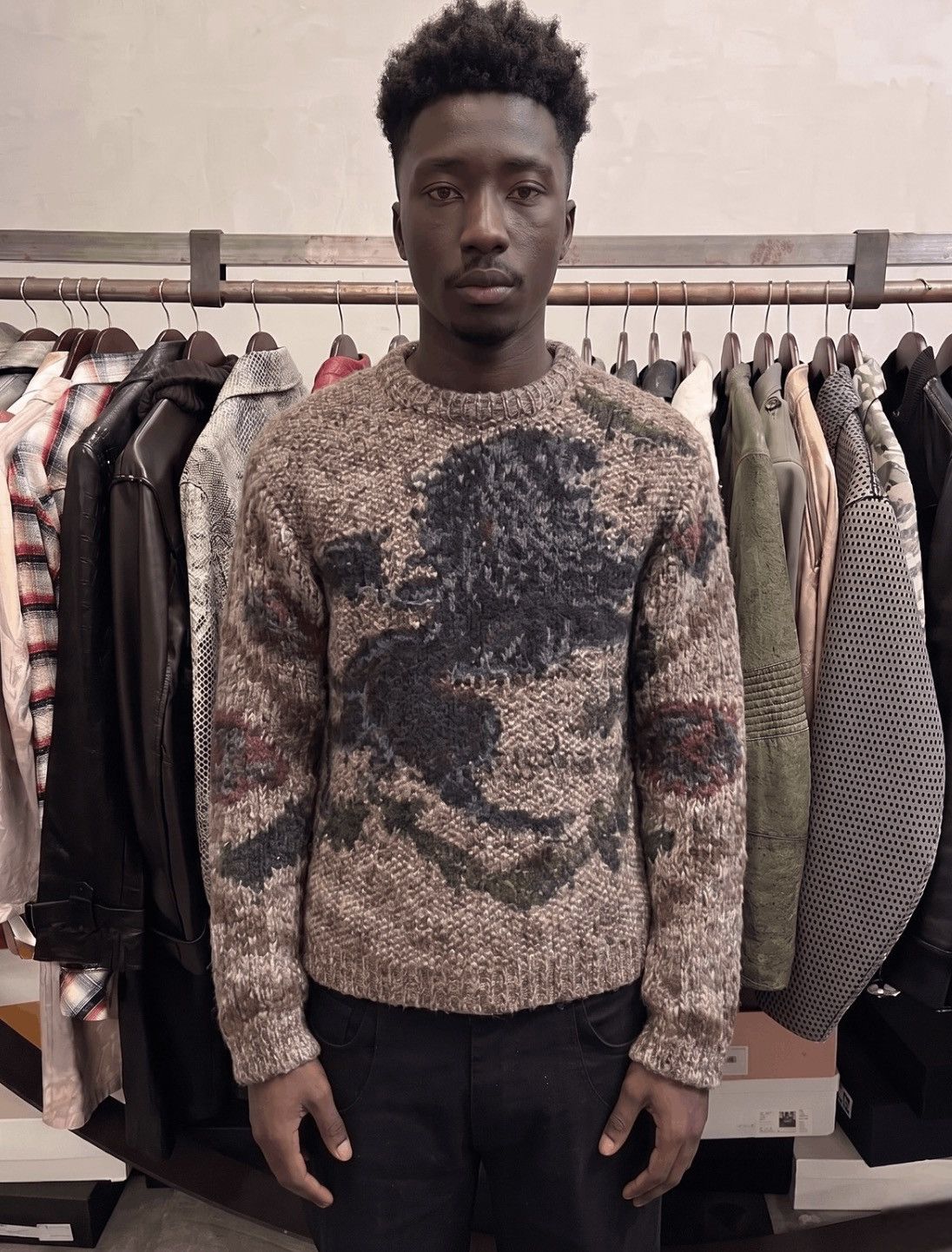 Dolce & Gabbana Dolce & Gabbana Tapestry Lion Rose Chunky Knit Pullover M 48 Size US M / EU 48-50 / 2 - 2 Thumbnail