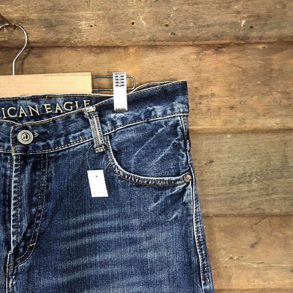American Eagle Outfitters America Eagles Blue Disstressed Denim Pants #7389 Size US 32 / EU 48 - 5 Thumbnail