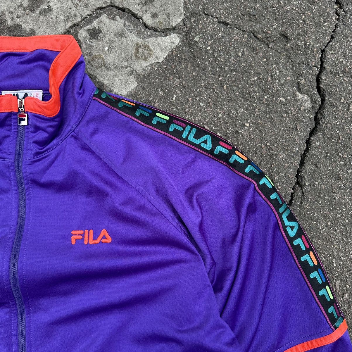 Fila × Vintage Vintage Fila Zip Up Sweatshirt Side Tape Small Logo lampas Size US XL / EU 56 / 4 - 4 Thumbnail