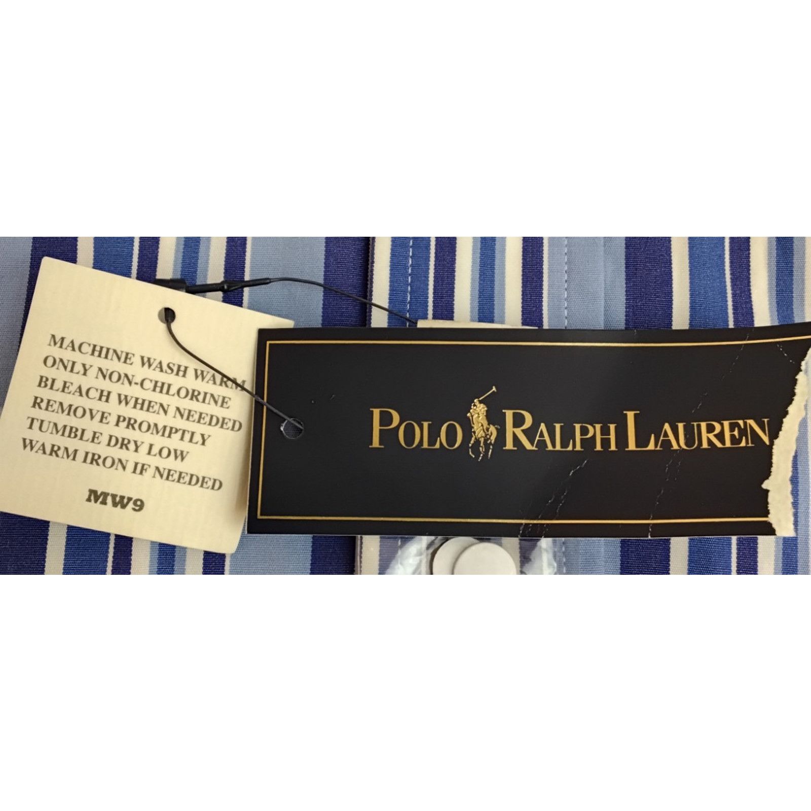 Polo Ralph Lauren Polo Ralph Lauren Dress Shirt Men L Blue Striped VTG 90s NWT Size US L / EU 52-54 / 3 - 12 Thumbnail