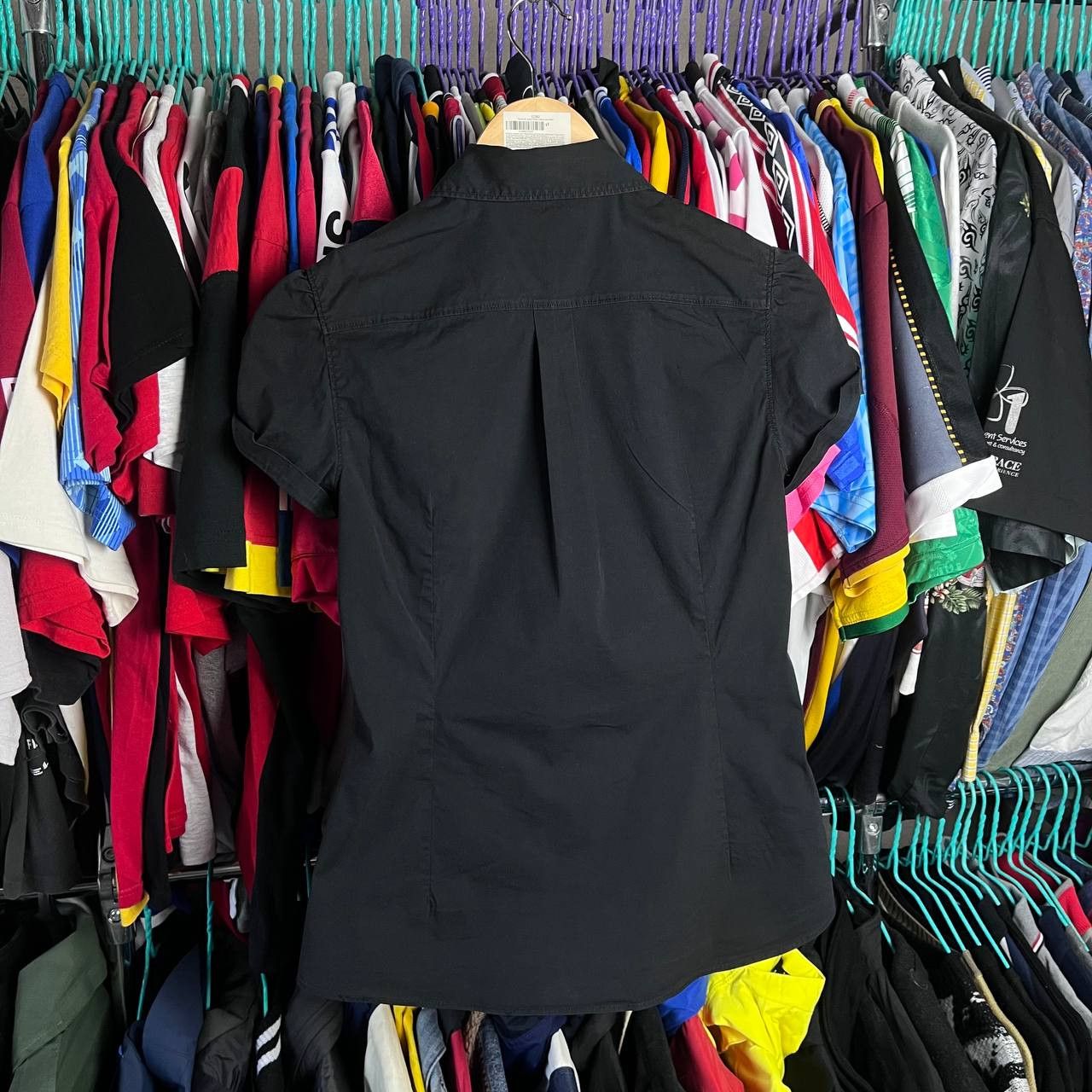 Prada Vintage Womens Prada Short Sleeve Black Button Shirt Size M / US 6-8 / IT 42-44 - 6 Thumbnail