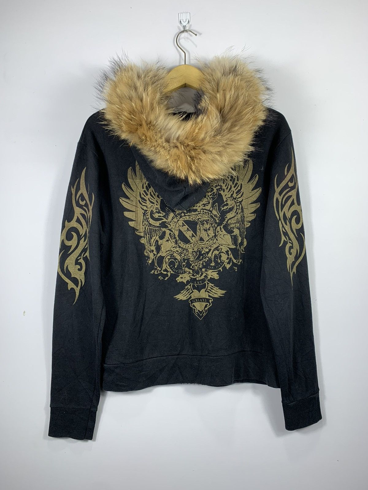 If Six Was Nine × Japanese Brand × Le Grande Bleu (L.G.B.) Japanese Tribal Faux Fur Hoodie Lgb ifsix style Size US M / EU 48-50 / 2 - 2 Thumbnail