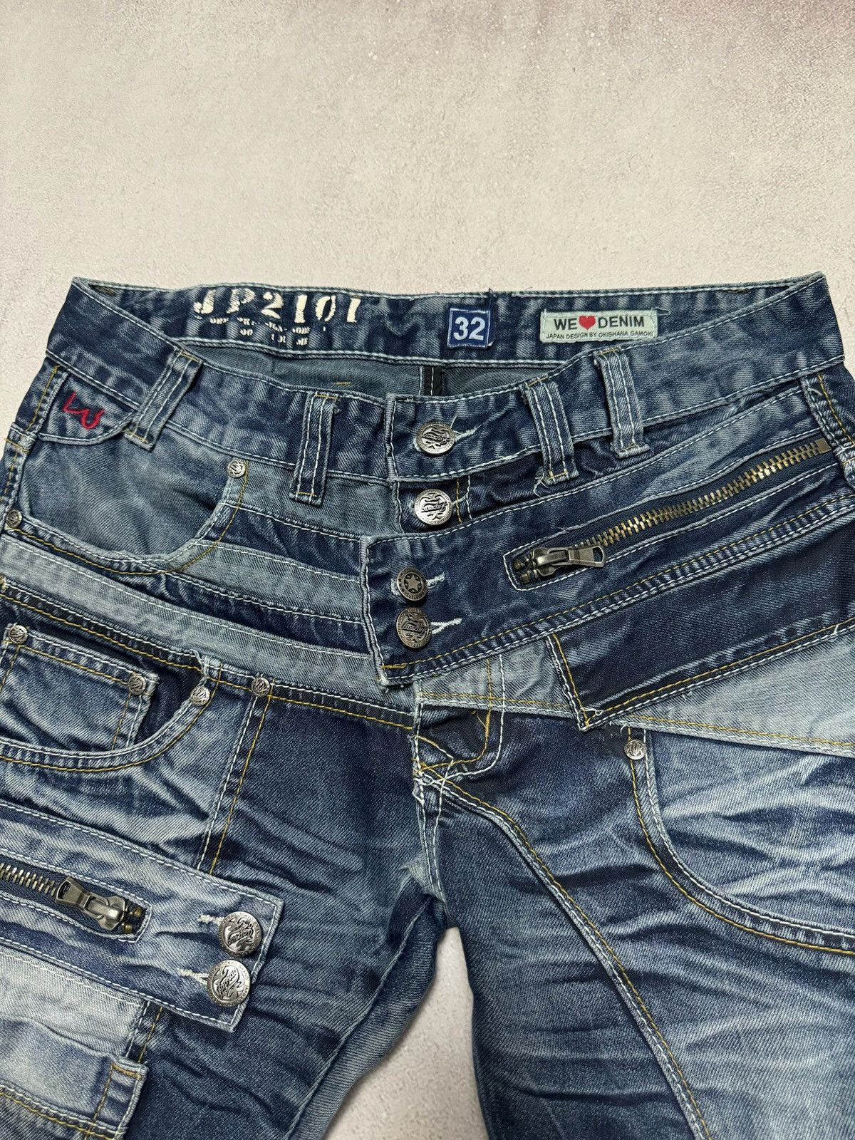 If Six Was Nine Vintage Okishama Samoki Jeans Denim Pants Japanese Dirty Y2K Size US 32 / EU 48 - 5 Thumbnail
