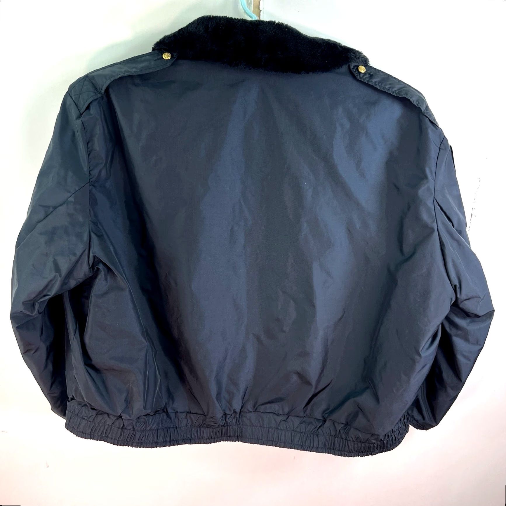 Vintage VINTAGE Bomber Jacket Black Full Zip Removable Lining 3XL Men’s Shawl Collar Fur Trim 90s Style Size US XXL / EU 58 / 5 - 6 Thumbnail