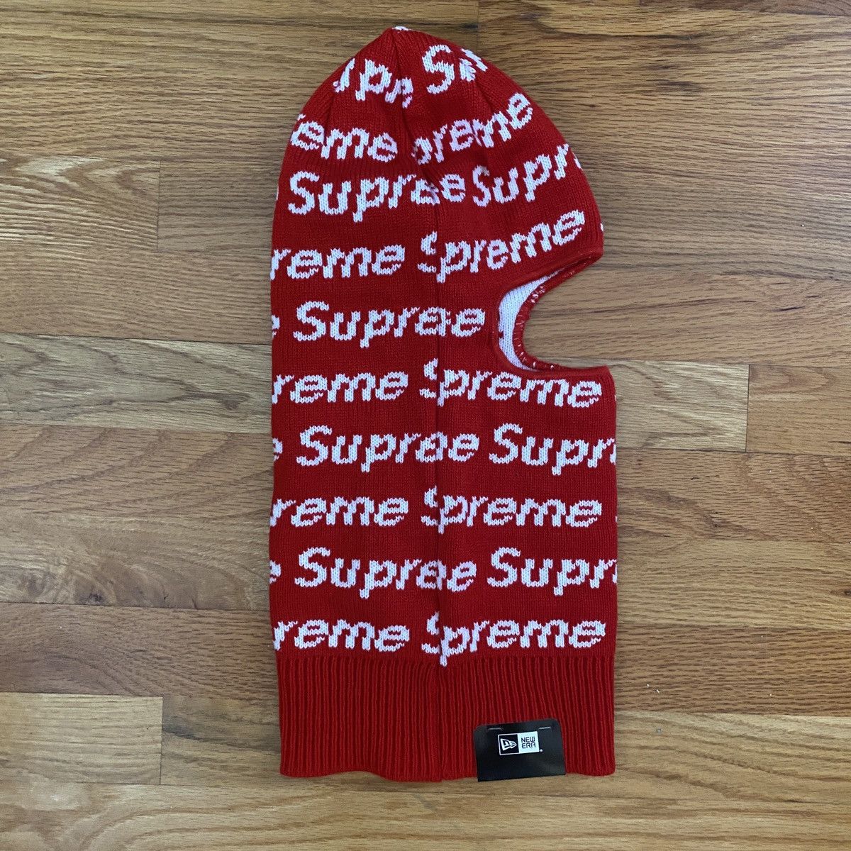 image of Red Supreme New Era Ski Mask Shystie, Men's