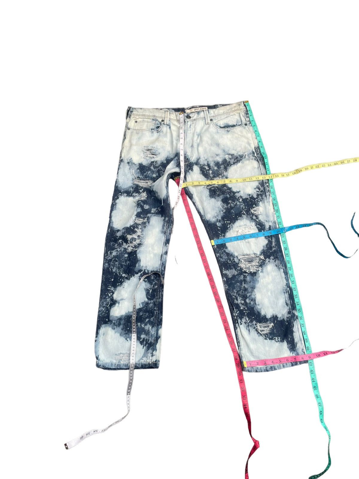 DKNY × Designer DKNY Bleach & Distresed Denim Size US 40 / EU 56 - 17 Thumbnail