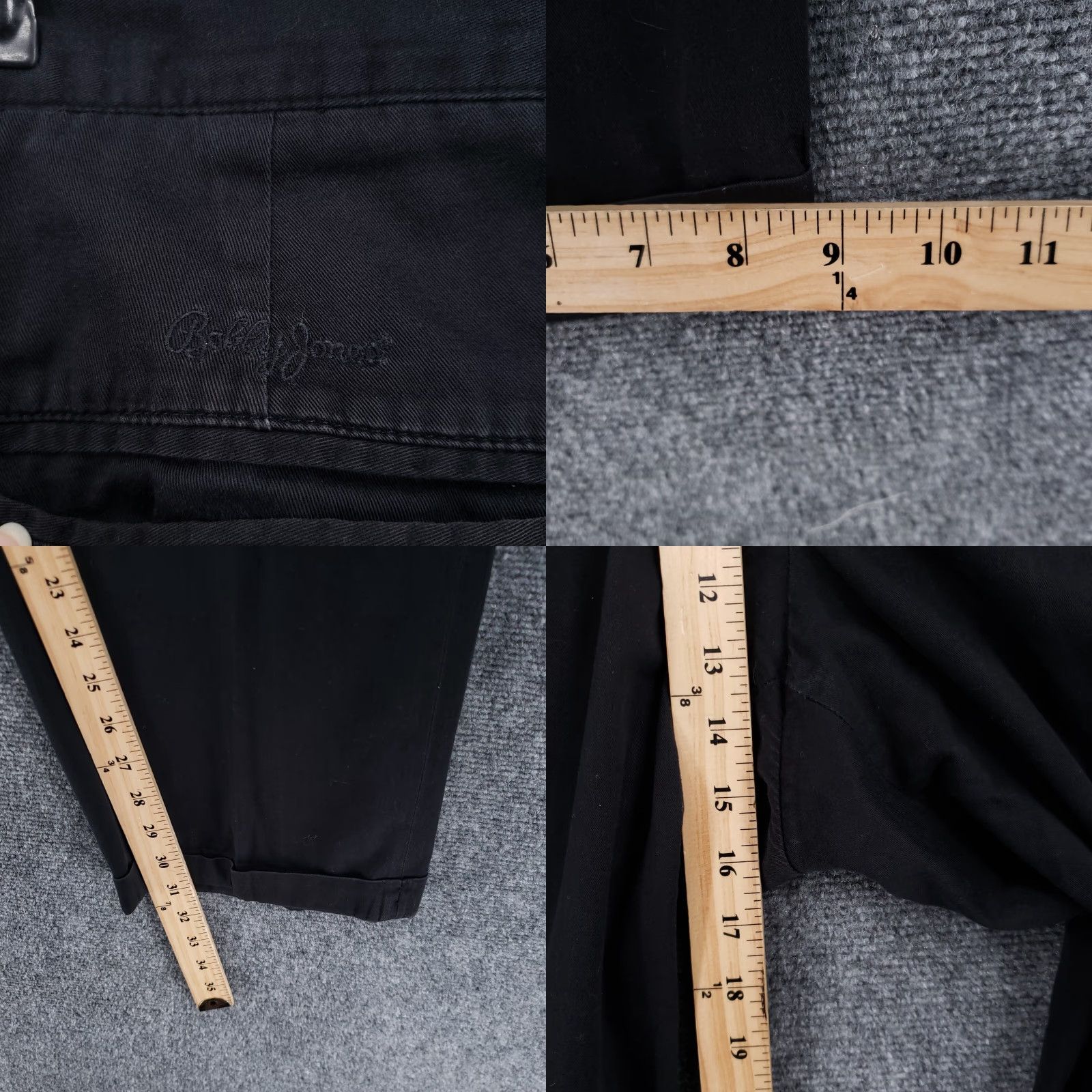 Vintage Bobby Jones Pants Mens 42 Black Chino Mid-Rise Straight Cuffed Pleated Casual Shirt Size US 42 / EU 58 - 8 Thumbnail