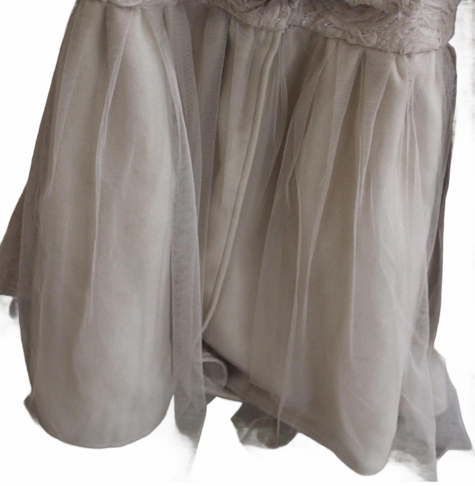 Ryuichiro Shimazaki Ryu Beige Embroidered and Pearl-Accented Dress w Tulle Small Size S / US 4 / IT 40 - 2 Thumbnail