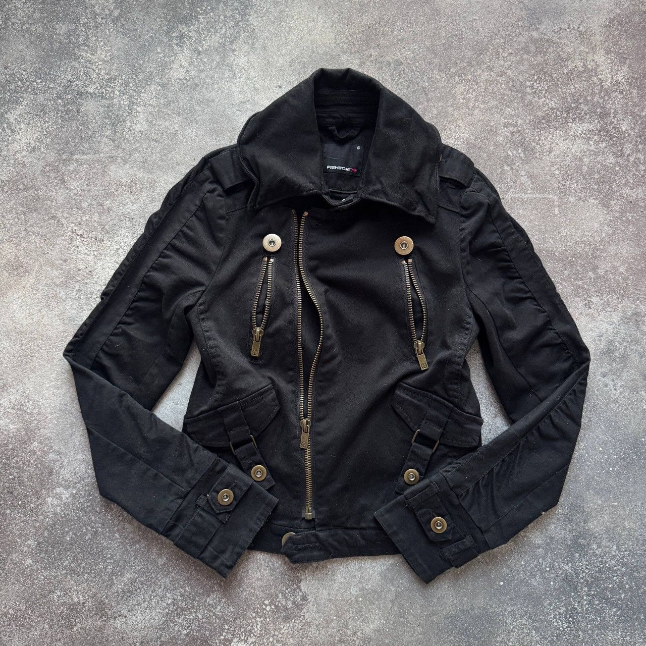20471120 Fishbone Y2K Vintage Zip Details Biker Jacket Size S / US 4 / IT 40 - 3 Thumbnail