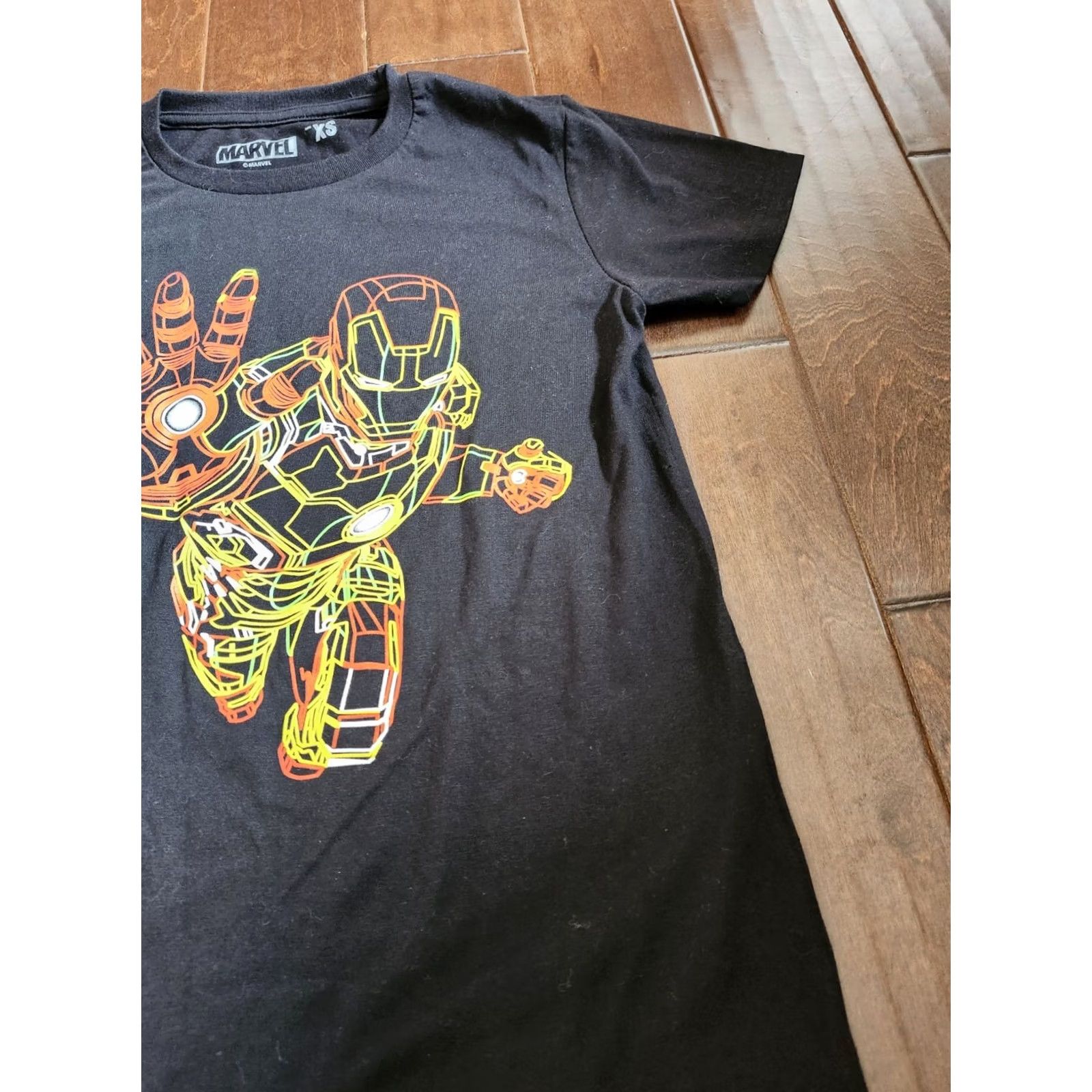 Vintage Marvel Iron Man Graphic Tee T-shirt - Neon Neon Man Crew Neck Short Sleeve Black XS Men's Shirt Graphic Print 90s? Size US XS / EU 42 / 0 - 7 Thumbnail