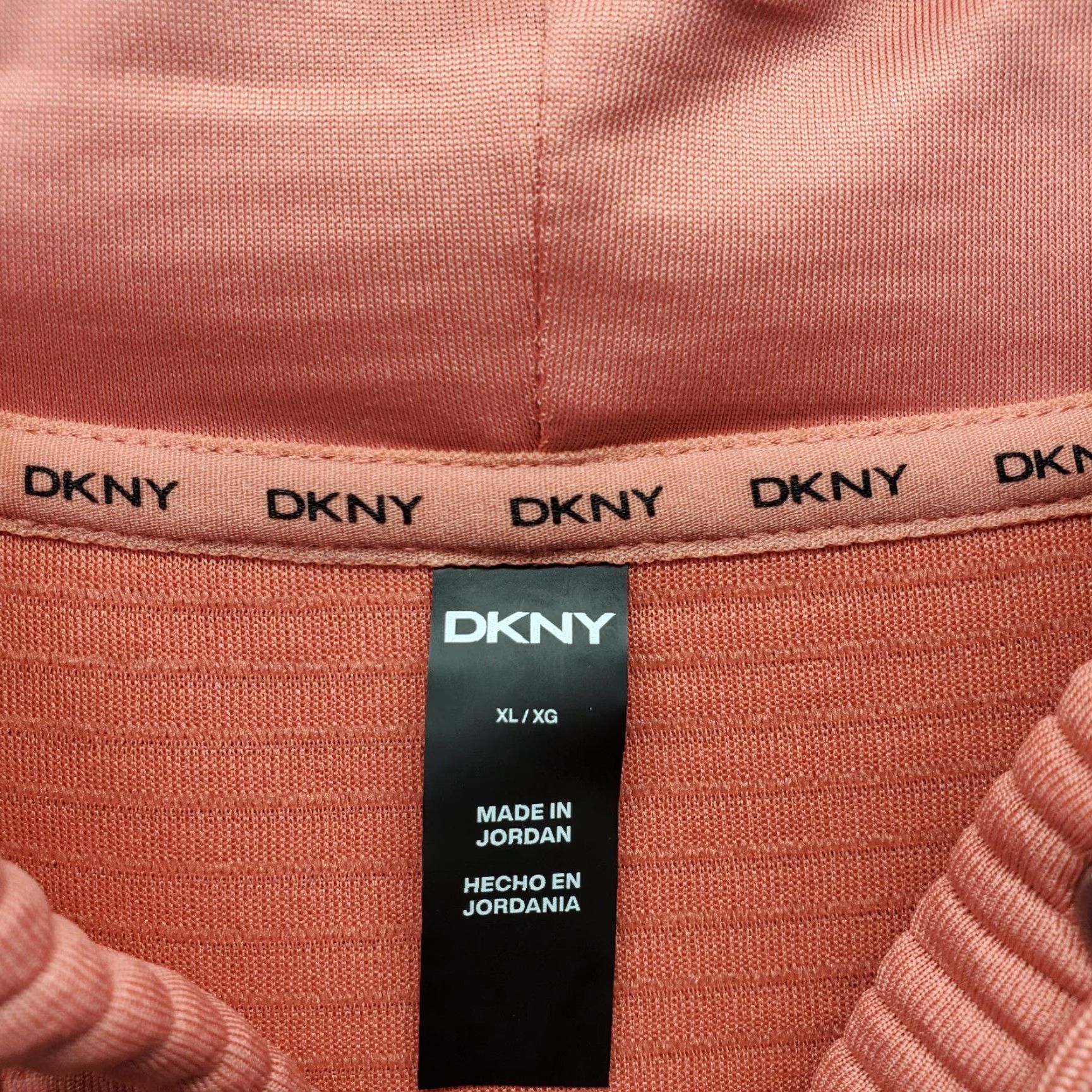 DKNY DKNY Hooded Jacket Womens XL Pink Full Zip Pockets Tech Ottoman Ribbed Breathable Size XL / US 12-14 / IT 48-50 - 5 Thumbnail