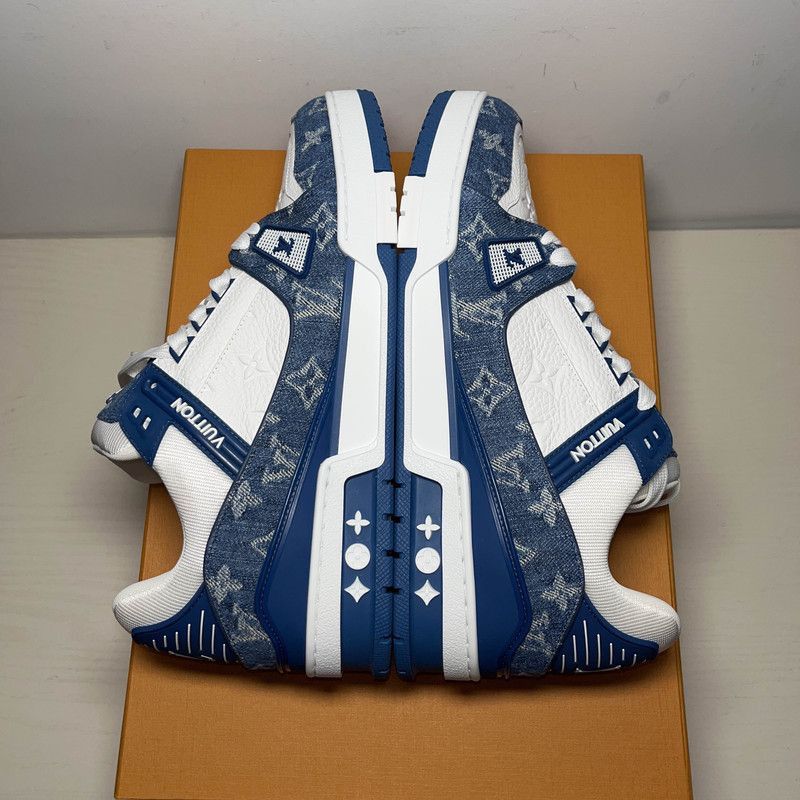 Louis Vuitton Louis Vuitton Denim White Low-Top Fashion Sneakers -2508 Size US 9.5 / EU 42-43 - 9 Thumbnail
