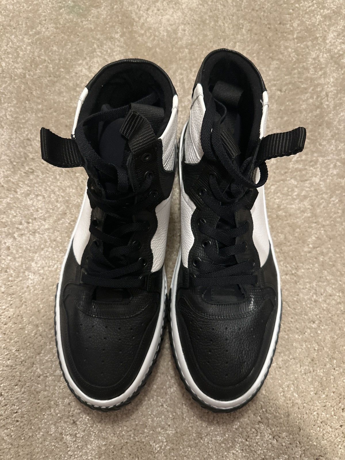 Karl Lagerfeld Karl Lagerfeld Leather & Python Print Midtop Sneakers Size US 11.5 / EU 44-45 - 5 Thumbnail