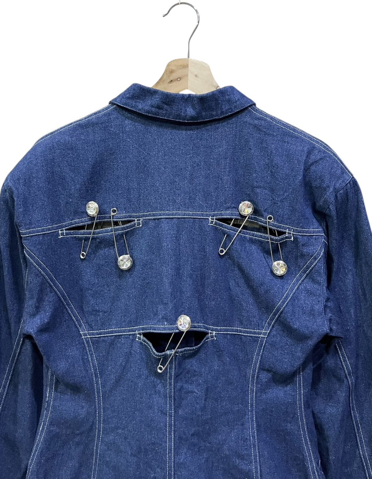 Italia Independent 🔥Ivano Boni Safety Pin Denim Jacket Avant Italy Size S / US 4 / IT 40 - 10 Thumbnail