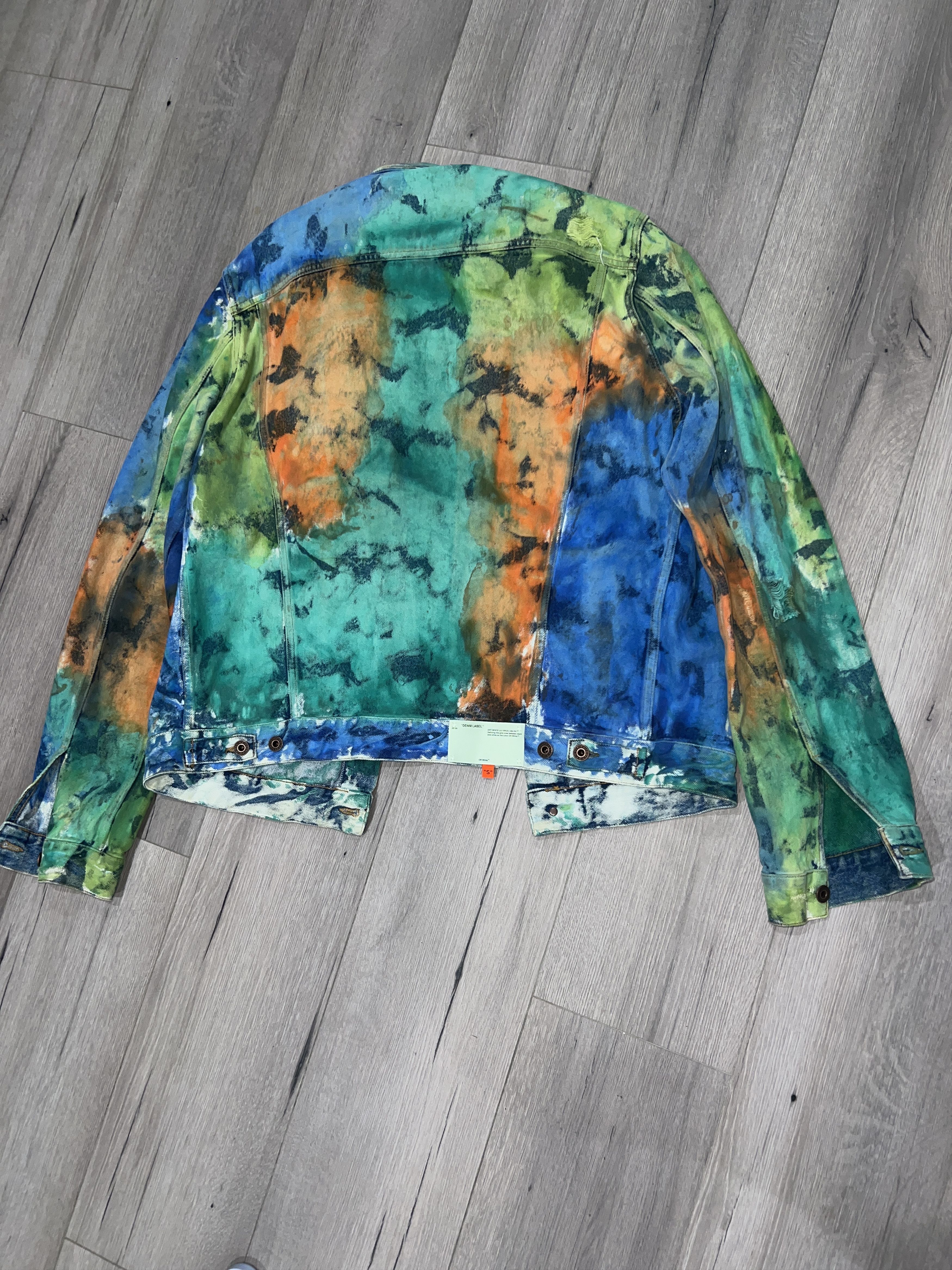 Designer × Off-White SS2019 Painted Distressed Trucker Jacket Size US XXL / EU 58 / 5 - 9 Thumbnail
