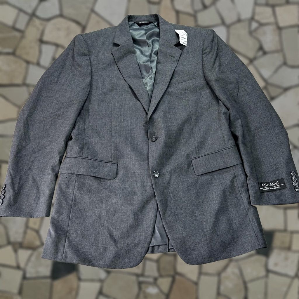 Jos. A. Bank Jos. A. Bank Blazer Mens 42L Gray Classic Collection Wool 2 Button Sport Coat Size 42R - 1 Thumbnail